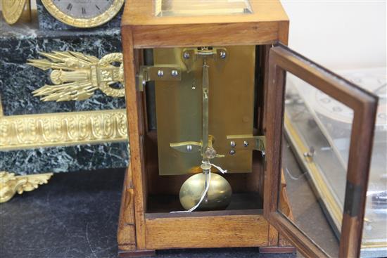 John Walker of London. A Victorian oak cased mantel timepiece, 13in.
